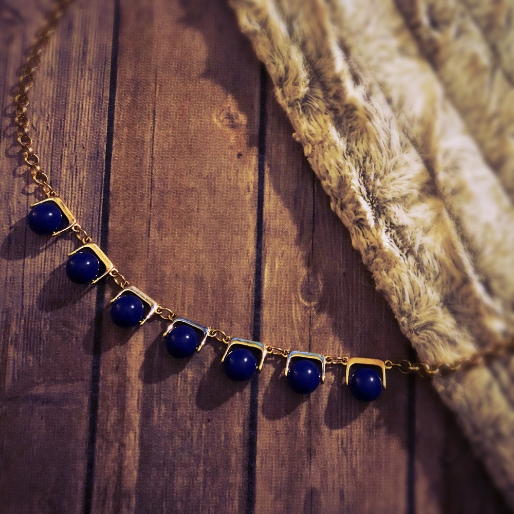 Talbots Bold Blue Statement Necklace - image 3